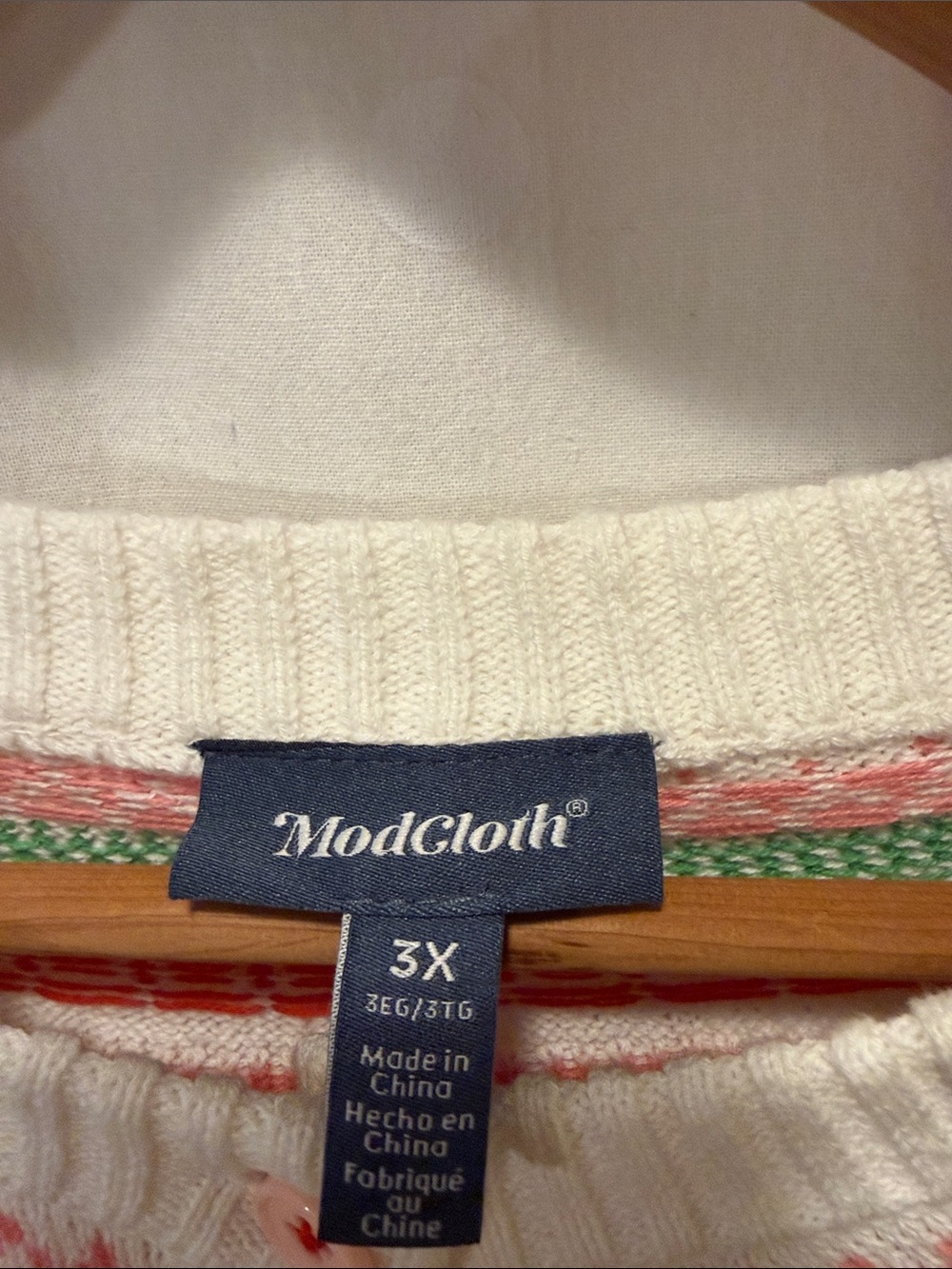 ModCloth Pink Strawberry Knit Cardigan with Green Accents - Picture 2 of 3
